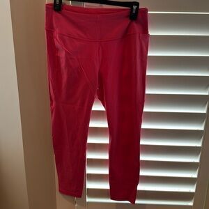CALIA by Carrie Underwood Fun coral pink Leggings sz L ankle length